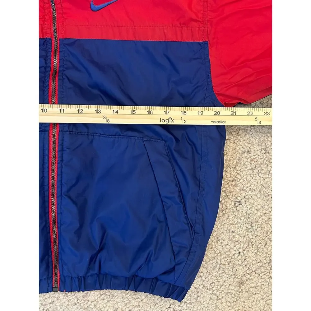 Nike Boys Reversible Puffer Jacket Red Blue Full Zip Coat Youth XL